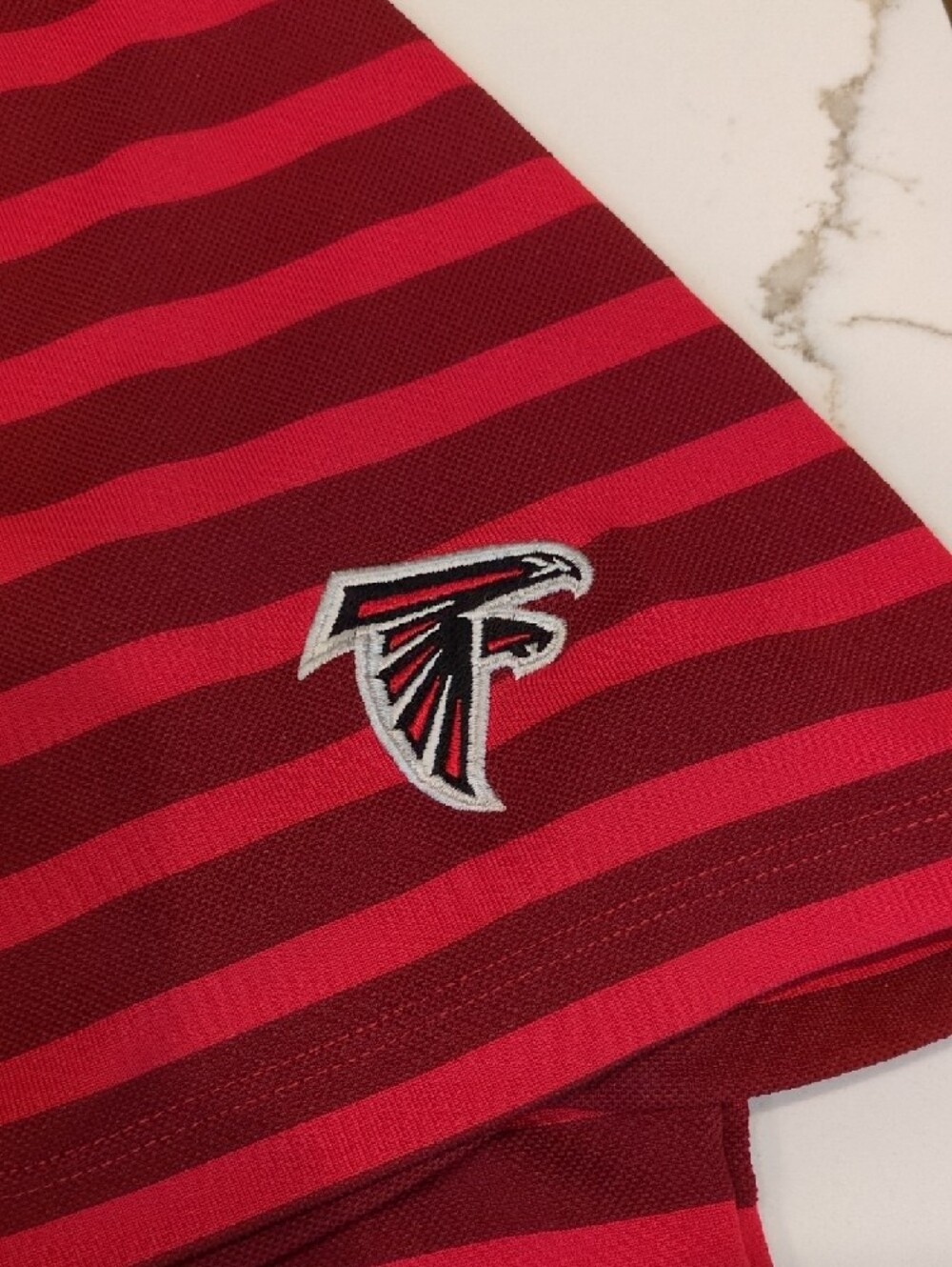 Atlanta Flacons Nike Red and Dark Red Striped Polo Shirt